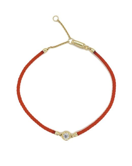 Sabrina Designs White 14k 0.09 Ct. Tw. Diamond Red String Bracelet