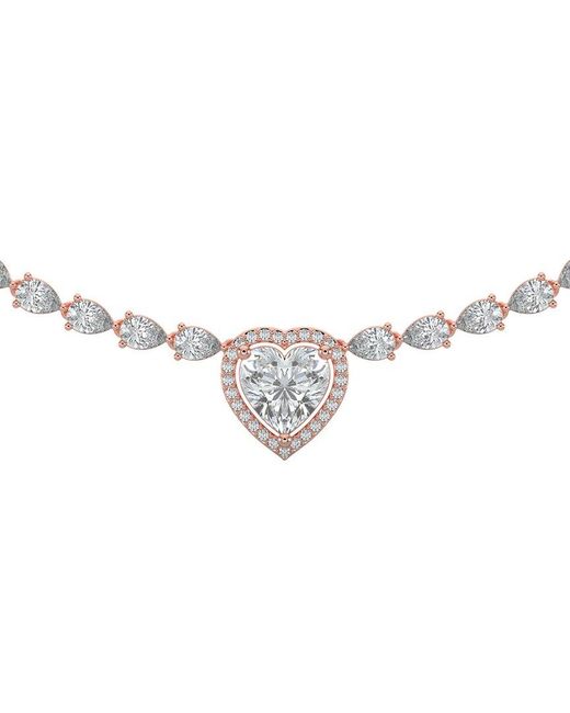 Sabrina Designs Lab Grown Diamonds Metallic 14K Rose 11.89 Ct. Tw. Lab-Grown Diamond Tennis Necklace