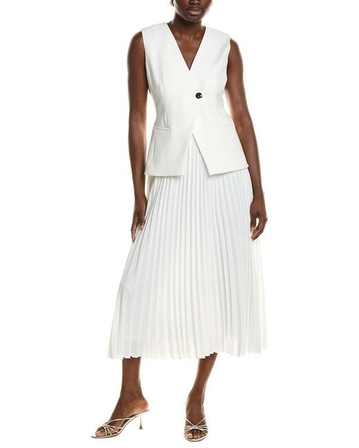 10 Crosby Derek Lam White Lauren Mixed Media Dress