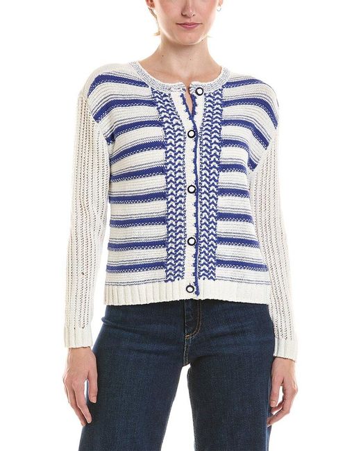 NIC+ZOE Blue Petite Painted Porcelain Cardigan