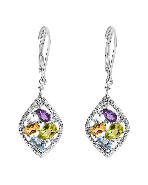 Haus of Brilliance Metallic Diamond & Clip-Ons Earring