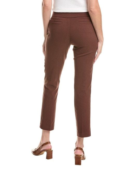 Jones New York Brown Pull-On Straight Ankle Pant