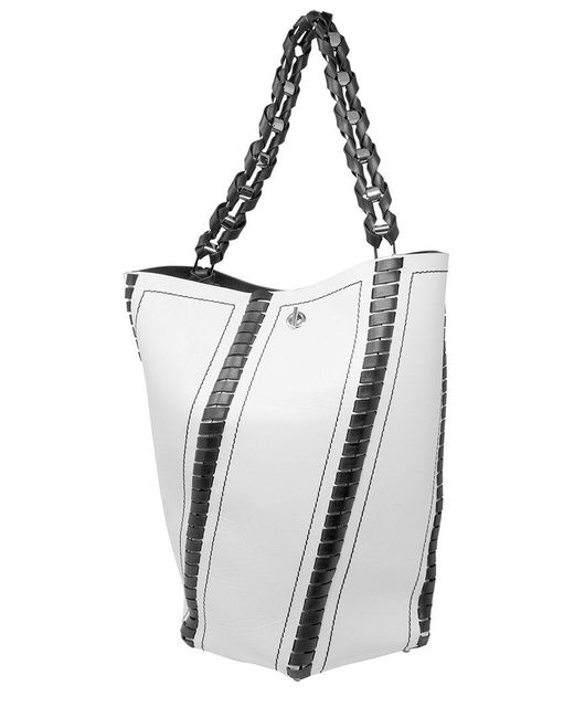 Proenza Schouler White Leather Stitched Bucket Bag (Authentic Pre-Owned)