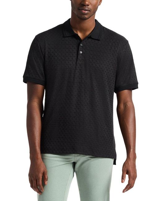 Robert Graham Black Elias Knit Polo Shirt for men