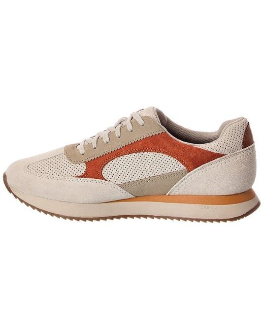 Johnston & Murphy White Chase Suede Sneaker for men