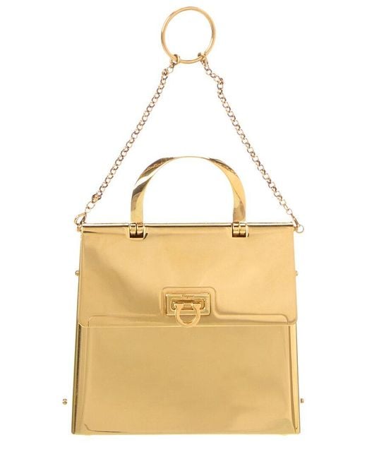 Ferragamo Metallic Trifolio Clutch