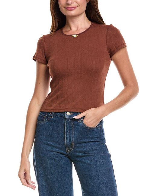 Wayf Blue Pointelle T-Shirt