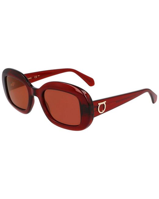 Ferragamo Brown Gancini 51Mm Sunglasses