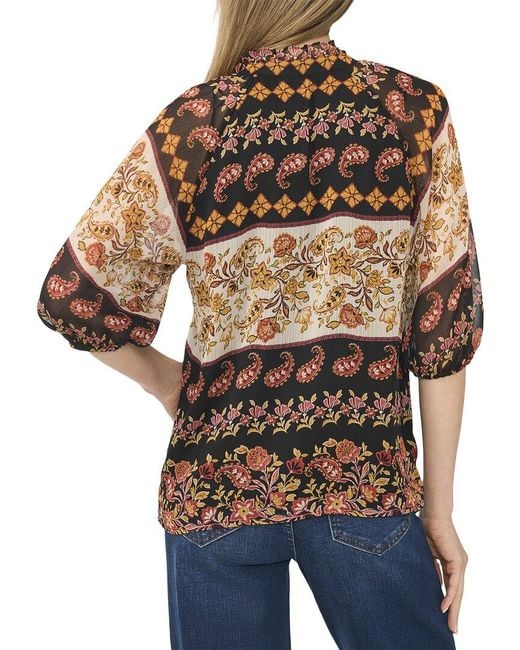 Cece Blue Woven Top