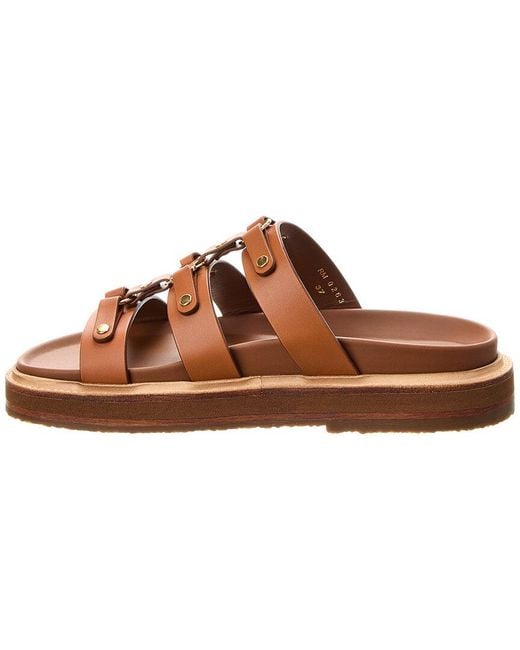 Céline Brown Tippi Leather Slide