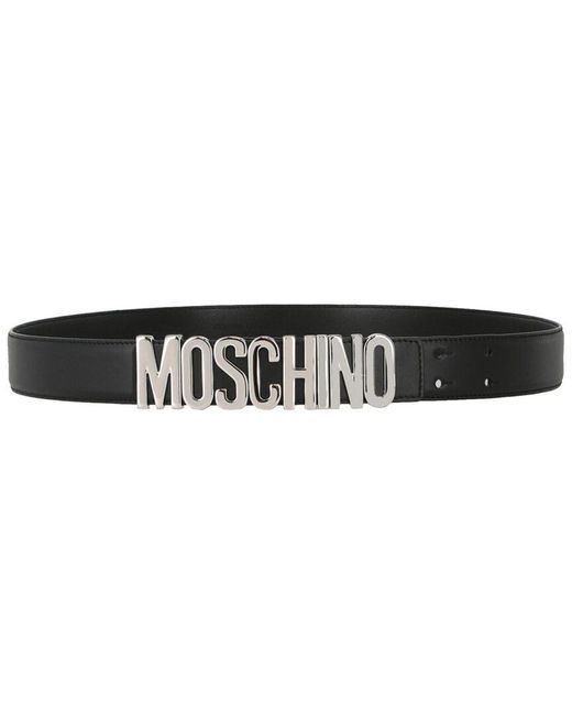 Moschino Black Leather Belt