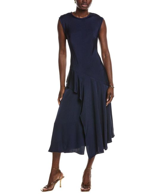 Kobi Halperin Blue Leilani Soft Asymmetrical Maxi Dress