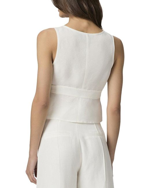 PAIGE White Linen-Blend Caine Top