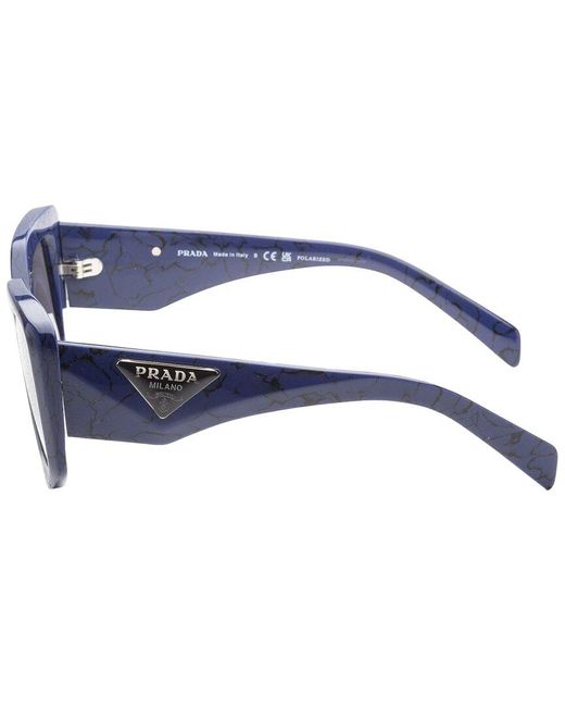Prada Blue Pr14zs 50mm Polarized Sunglasses