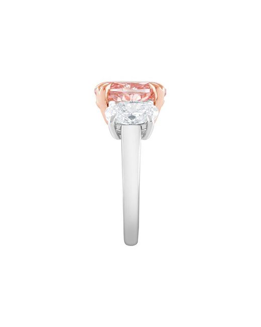 Lab Grown Diamonds Pink 14K 5.75 Ct. Tw. Lab-Grown Diamond 3 Stone Engagement Ring
