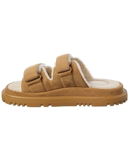 Dior Brown Act Suede & Shearling Sandal