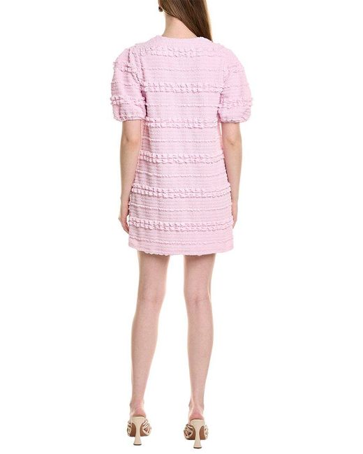 Fate Pink Puckered Shift Dress
