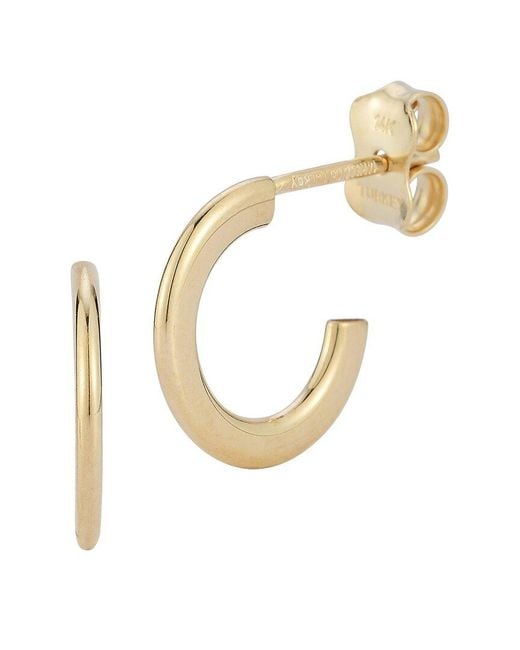 Ember Fine Jewelry Metallic 14k Flat Huggie Earrings