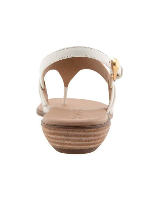 Aerosoles White Gemal Leather Flat Sandal