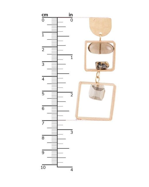 Saachi White Square Drop Earrings