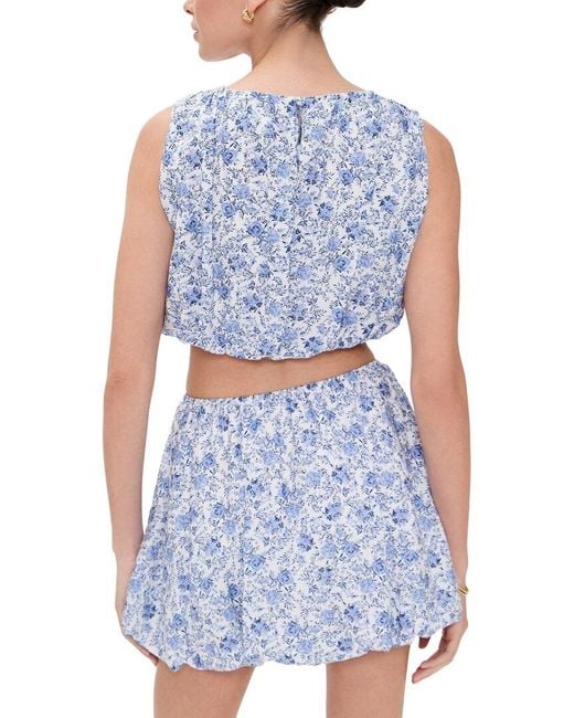 MINKPINK Blue Dev Evelyn Bubble Top