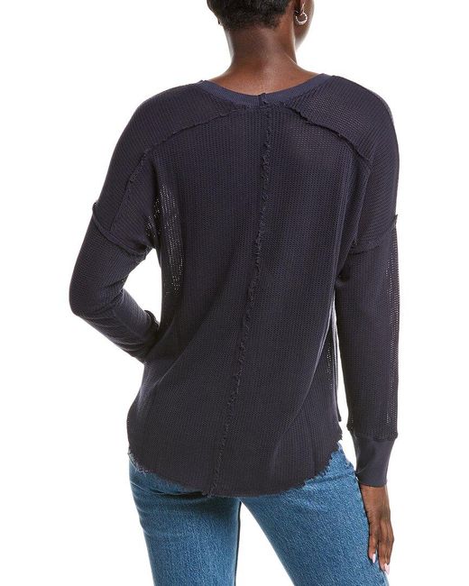 XCVI Blue Wearables Mesh Bullock Pullover
