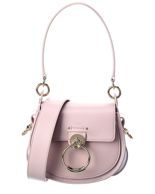 Chloé Pink Tess Small Leather & Suede Shoulder Bag