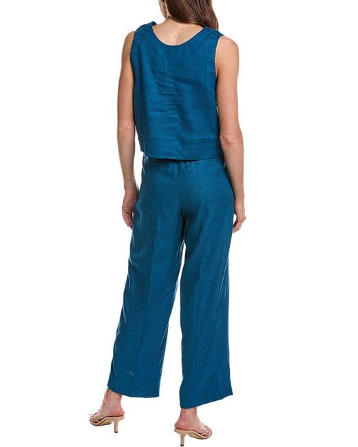 Lemlem Blue Adowa Shell Linen Tank Top