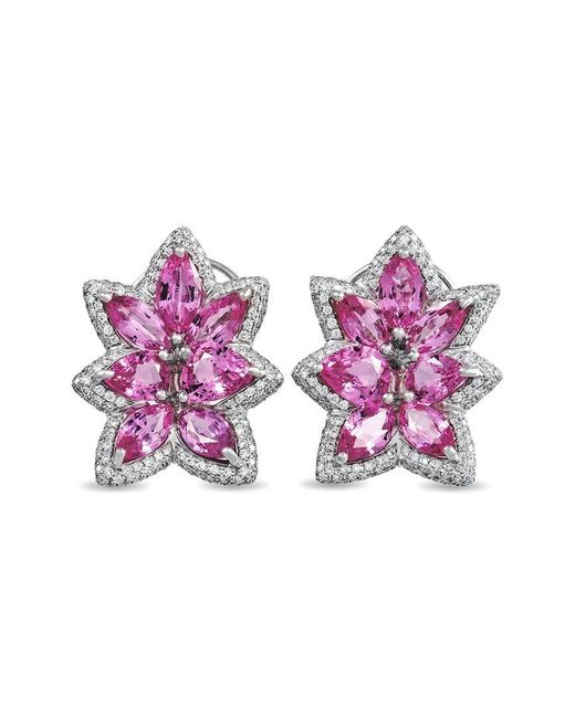 De Grisogono Pink De Grisogono 18k 17.14 Ct. Tw. Diamond & Sapphire Earrings