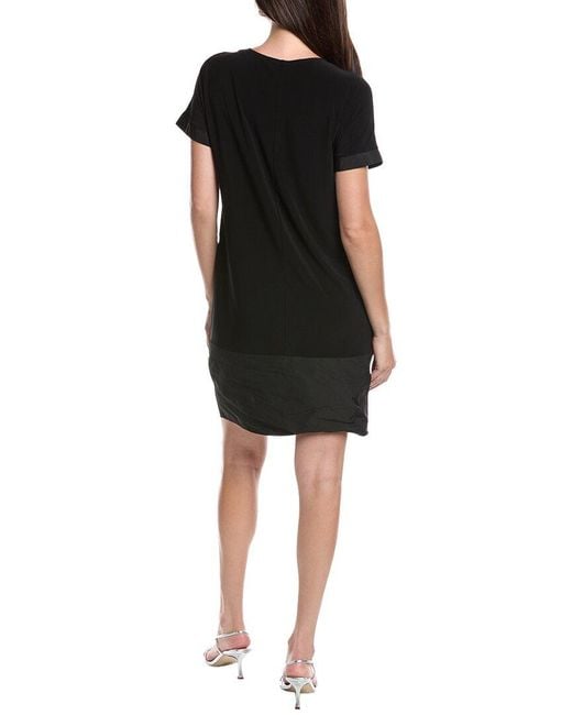 Joseph Ribkoff Black Mixed Media Cutout Shift Dress