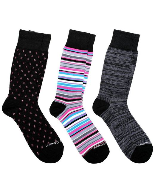 Unsimply Stitched Blue 3-Pack Crew Socks for men