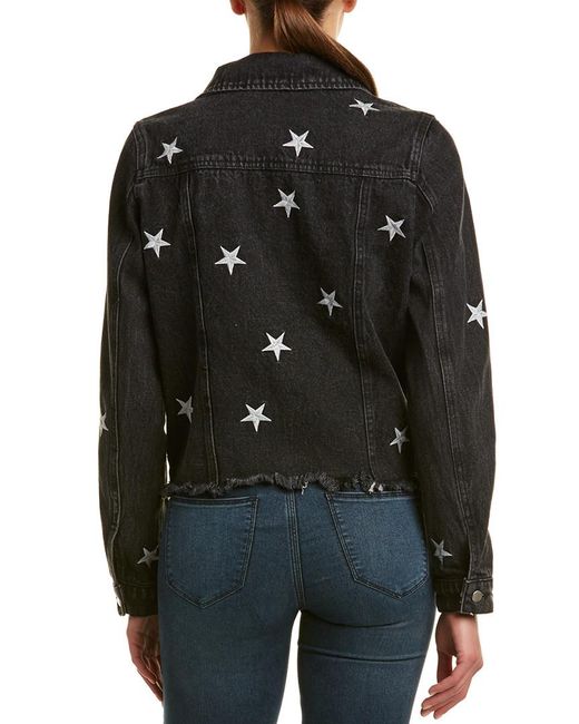 Honey Punch Star Denim Jacket in Black 