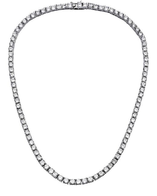 Rachel Glauber Metallic Plated Tennis Necklace