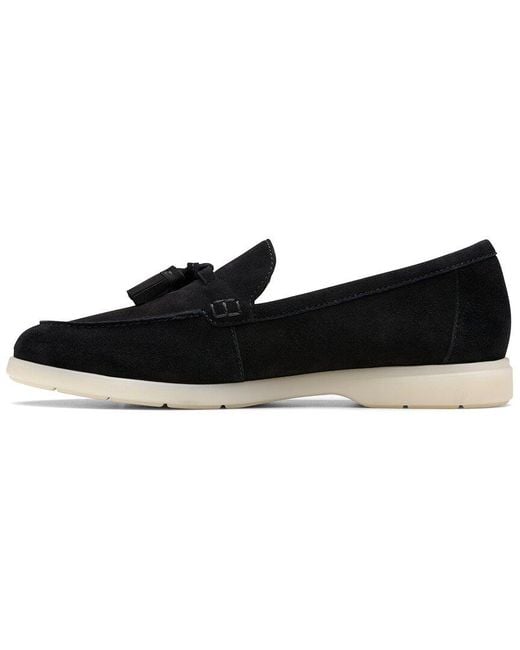 Clarks Black Narini Edge Suede Loafer