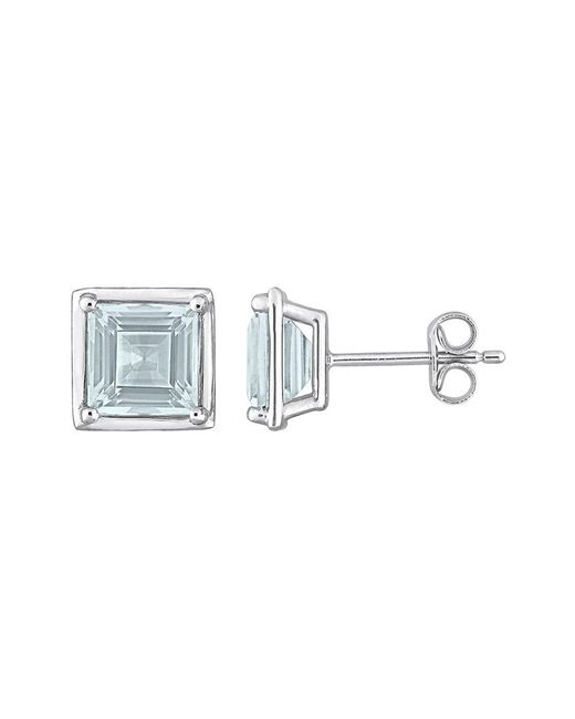 Rina Limor Blue Silver 3.06 Ct. Tw. Aquamarine Square Studs