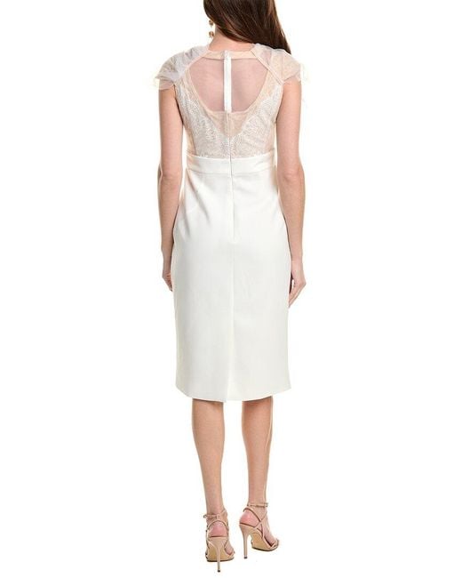 Jovani White Lace & Tulle Cocktail Dress