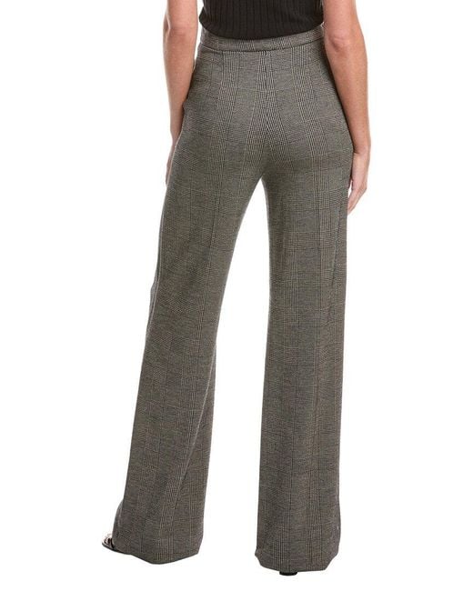 Max Mara Gray Cognac Wool-Blend Jersey Trouser