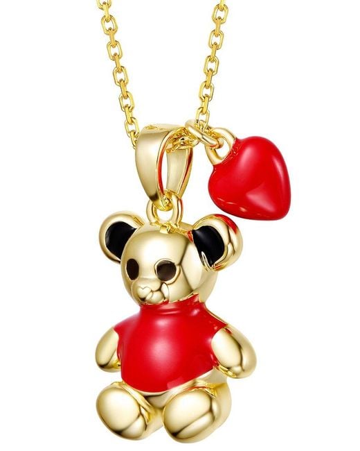 Genevive Jewelry Red Rachel Glauber 14K Plated Pendant Necklace