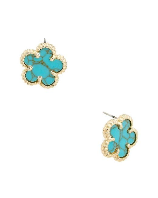 Juvell Blue 18K Plated Clover Earring