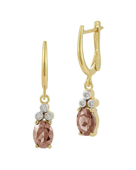 Reiss Metallic 14k 2.43 Ct. Tw. Diamond & Smokey Topaz Dangle Earrings
