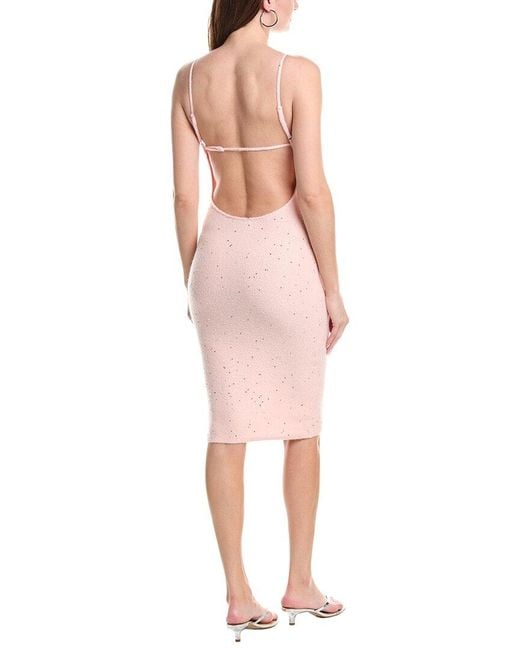 DANIELLE GUIZIO Pink Amelia Sequin Wool-Blend Knit Dress