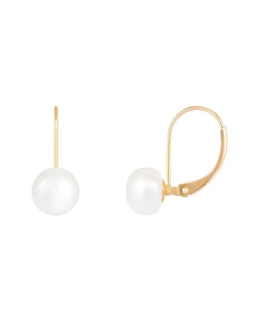 Splendid White 14K 6-6.5Mm Pearl Earrings
