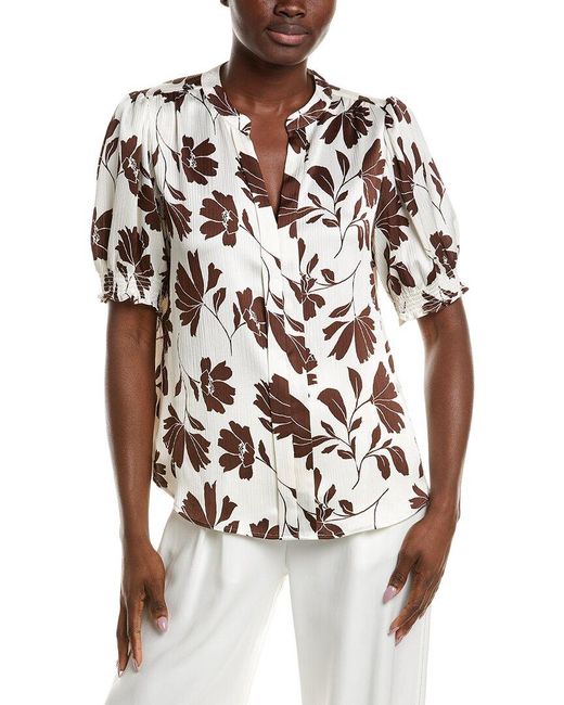 Anne Klein White Y-Front Blouse