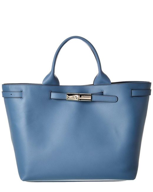 Longchamp Blue Le Smart Leather Tote