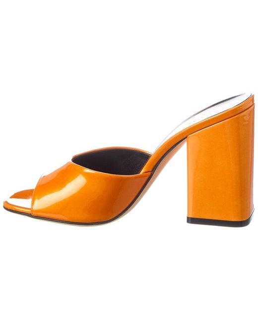 Paris Texas Orange Anja Patent Mule