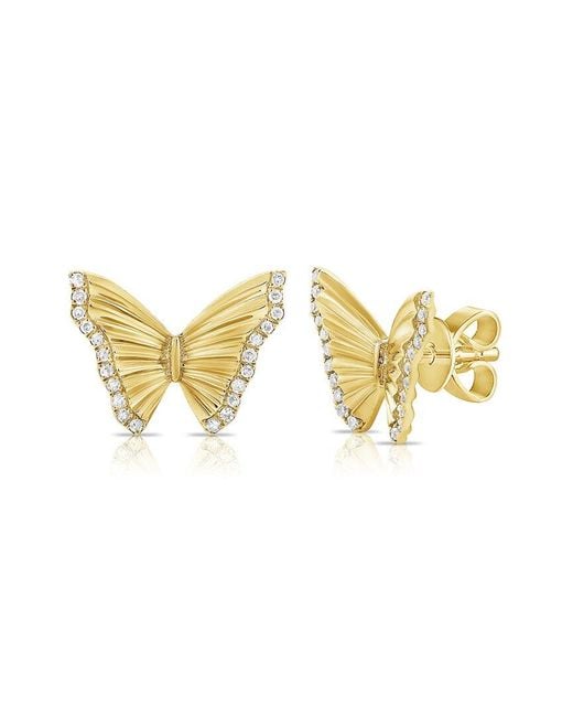 Sabrina Designs Metallic 14k 0.12 Ct. Tw. Diamond Butterfly Earrings