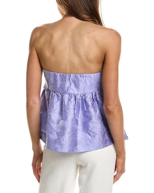 Endless Rose Blue Jacquard Babydoll Tube Top