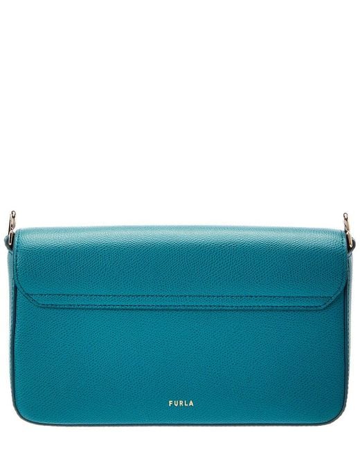Furla Blue Iride Small Leather Crossbody