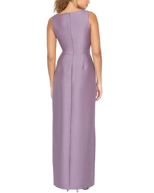 Kay Unger Purple Paloma Embellished Column Gown
