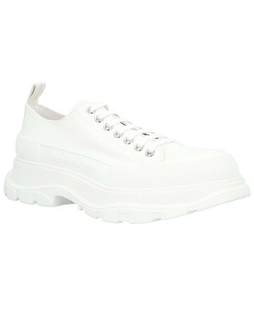 McQueen White Canvas Tread Slick Lace-Up (Authentic Pre-Loved) for men
